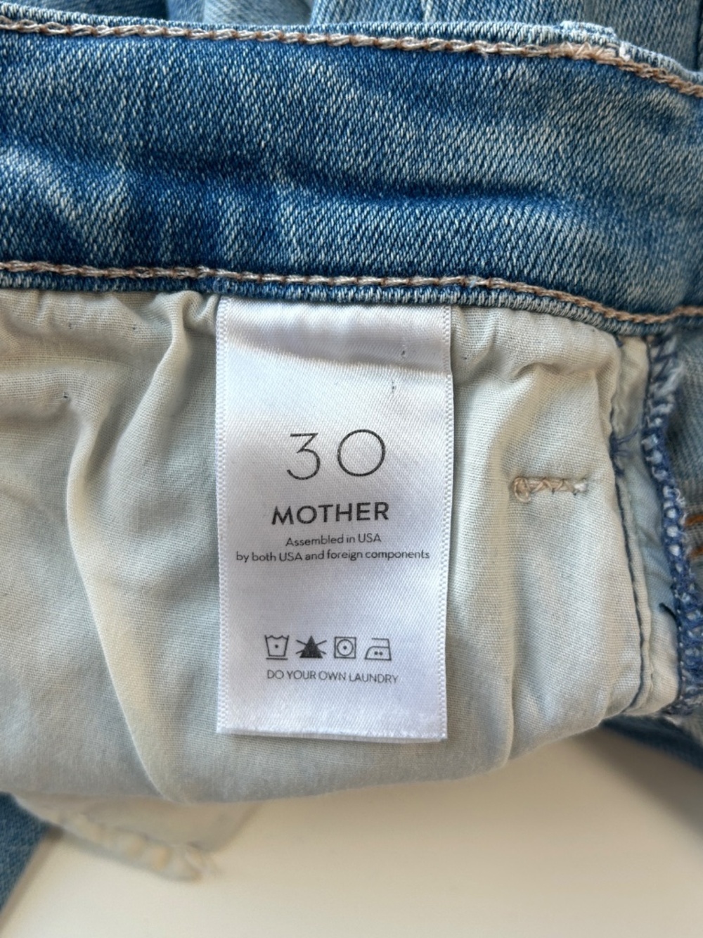 Mother jeans size 30 The Hustler Ankle Fray blue Au Revoir light wash - Picture 8 of 15